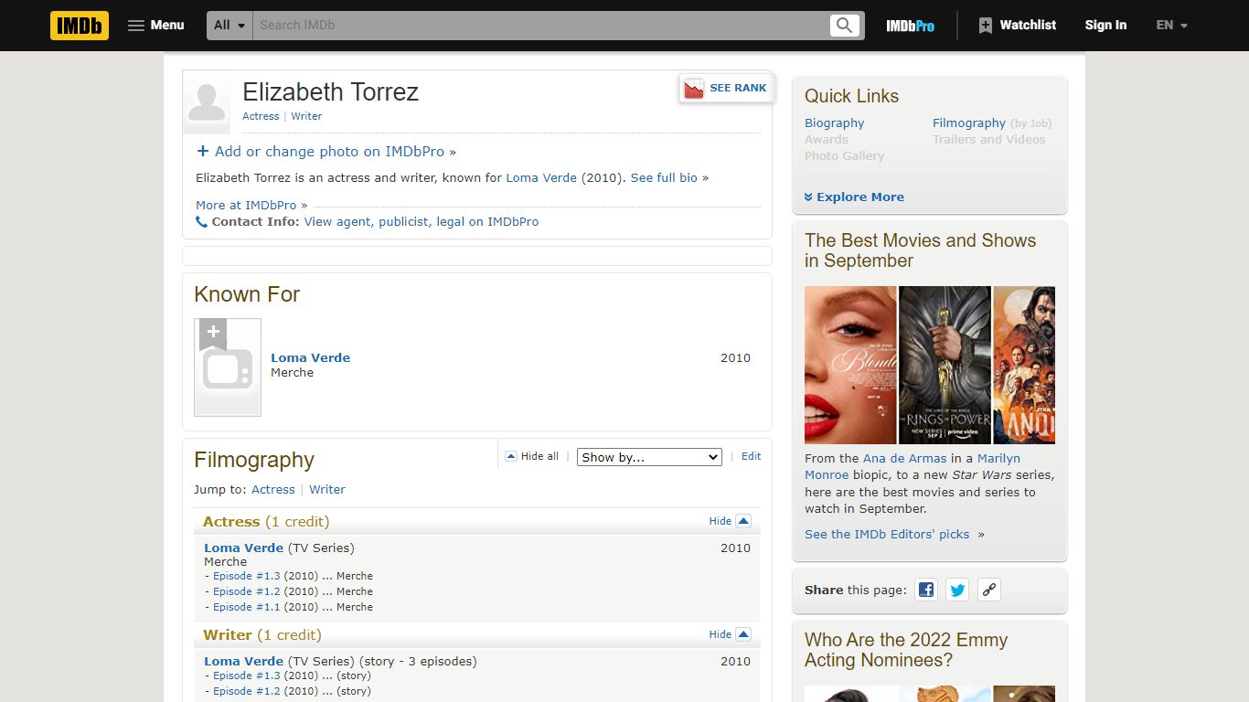 Elizabeth Torrez - IMDb